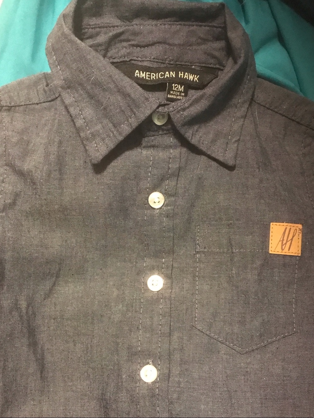 American Hawk Boys' Dark Gray Button-Down Shirt